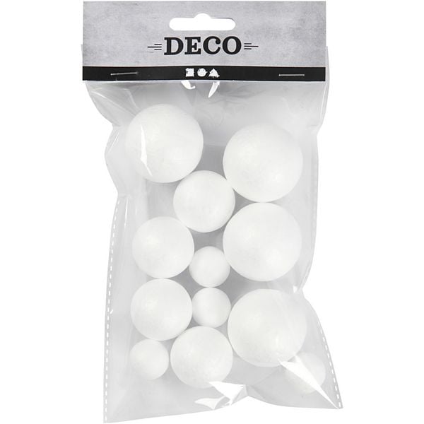 Produktbild: Creativ Company Styropor-Kugeln, D 20+30+40 mm, Wei&szlig;, 12 Stk