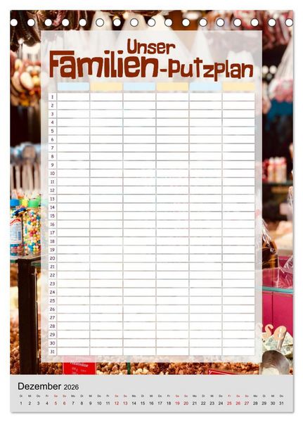Produktbild: Unser Familien-Putzplan & Kalender 2026 (Tischkalender 2026 DIN A5 hoch), CALVENDO Monatskalender