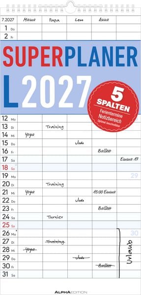 Produktbild: Superplaner L - 5 Spalten 2027
