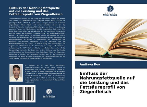 Produktbild: Einfluss der Nahrungsfettquelle auf die Leistung und das Fetts&auml;ureprofil von Ziegenfleisch