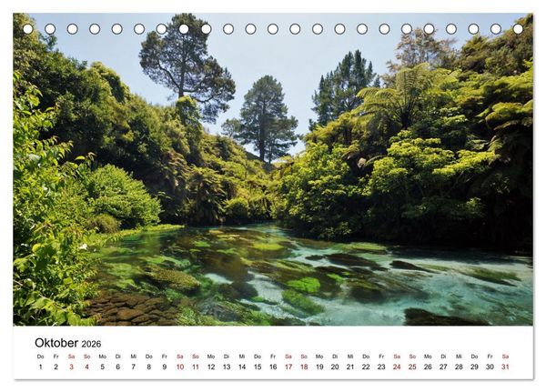 Produktbild: Neuseeland - Regionen Waikato und Bay of Plenty (Tischkalender 2026 DIN A5 quer), CALVENDO Monatskalender