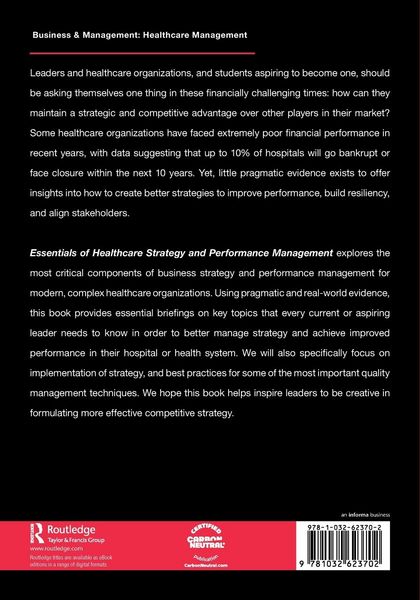 Produktbild: Essentials of Healthcare Strategy and Performance Management