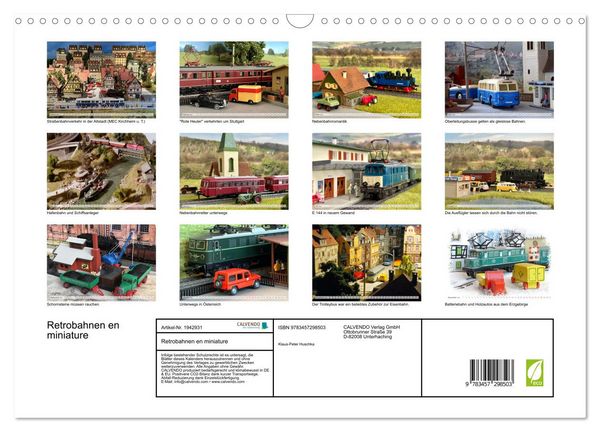 Produktbild: Retrobahnen en miniature (Wandkalender 2026 DIN A3 quer), CALVENDO Monatskalender
