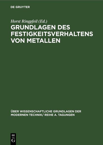Produktbild: Grundlagen des Festigkeitsverhaltens von Metallen