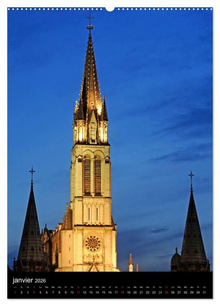Produktbild: Lourdes en lumi&egrave;re (Calendrier mural 2026 DIN A2 horizontal) calendrier de bureau