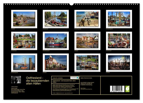 Produktbild: Ostfriesland - die bezaubernden alten H&auml;fen (hochwertiger Premium Wandkalender 2026 DIN A2 quer), Kunstdruck in Hochglanz