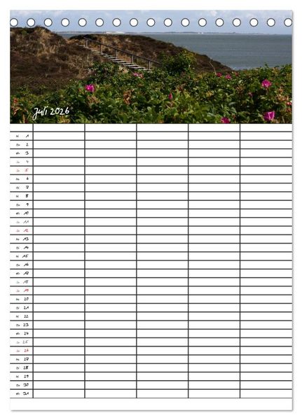 Produktbild: Familienplaner - Sylt (Tischkalender 2026 DIN A5 hoch), CALVENDO Monatskalender