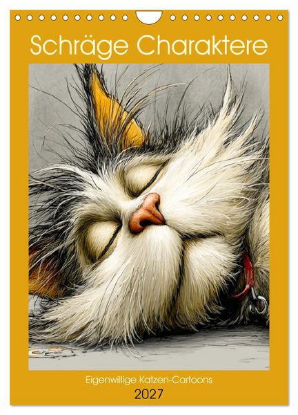 Schräge Charaktere. Eigenwillige Katzen-Cartoons (Wandkalender 2027 DIN A4 hoch), CALVENDO Monatskalender