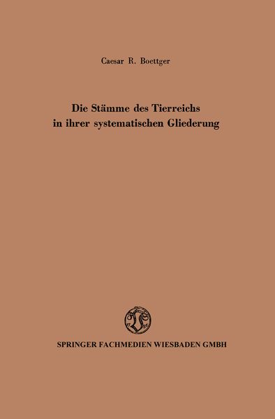 Produktbild: Die St&auml;mme des Tierreichs in ihrer systematischen Gliederung