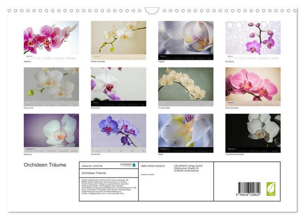 Produktbild: Orchideen Tr&auml;ume (Wandkalender 2026 DIN A3 quer), CALVENDO Monatskalender