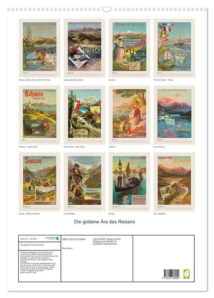 Produktbild: Die goldene &Auml;ra des Reisens (Wandkalender 2026 DIN A2 hoch), CALVENDO Monatskalender