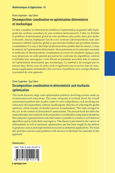 Produktbild: D&eacute;composition-coordination en optimisation d&eacute;terministe et stochastique