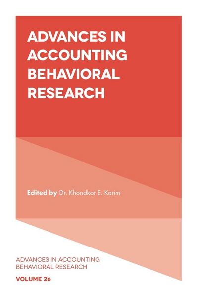 Produktbild: Advances in Accounting Behavioral Research