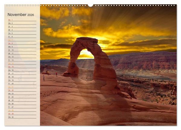 Produktbild: Nationalparks in den USA - wundersch&ouml;n und einmalig (Wandkalender 2026 DIN A2 quer), CALVENDO Monatskalender