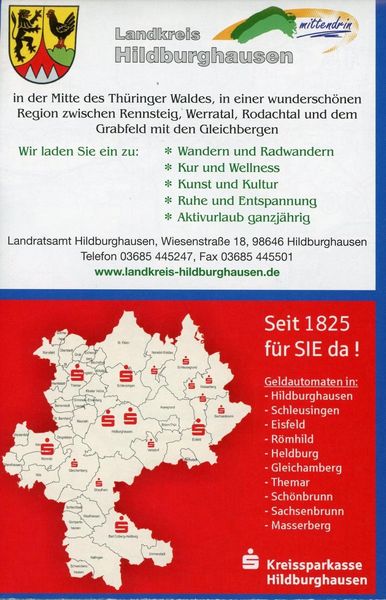Produktbild: Landkreis Hildburghausen 1 : 50 000 Rad- und Wanderkarte