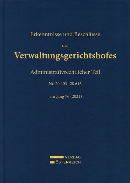 Produktbild: Erkenntnisse und Beschl&uuml;sse des Verwaltungsgerichtshofes