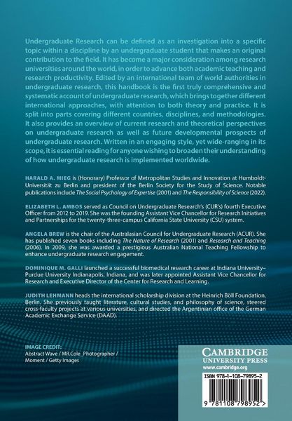Produktbild: The Cambridge Handbook of Undergraduate Research