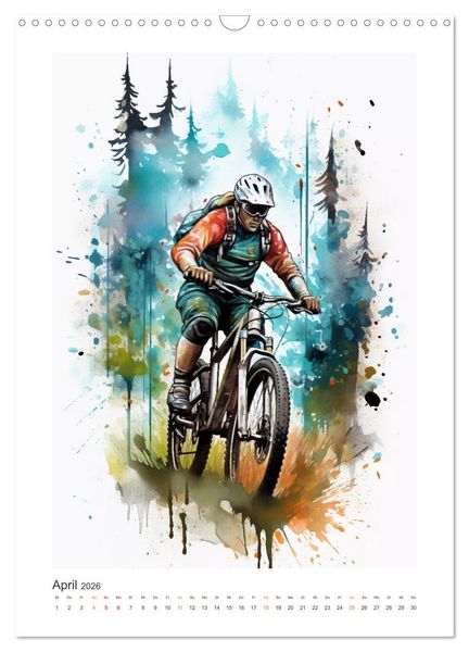 Produktbild: Mountainbike Rennen (Wandkalender 2026 DIN A3 hoch), CALVENDO Monatskalender