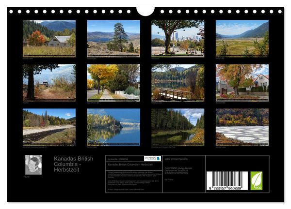 Produktbild: Kanadas British Columbia - Herbstzeit (Wandkalender 2026 DIN A4 quer), CALVENDO Monatskalender