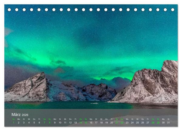 Produktbild: Naturwunder Polarlicht (Tischkalender 2026 DIN A5 quer), CALVENDO Monatskalender