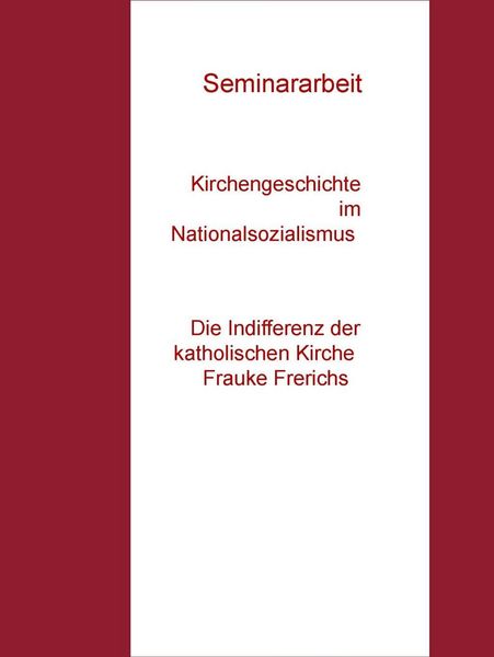 Produktbild: Kirchengeschichte im Nationalsozialismus Seminararbeit