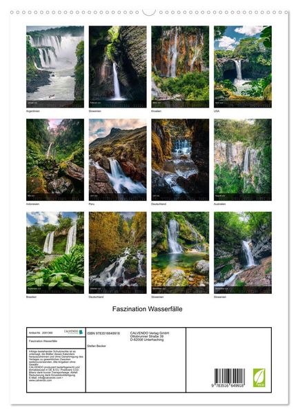 Produktbild: Faszination Wasserf&auml;lle (hochwertiger Premium Wandkalender 2026 DIN A2 hoch), Kunstdruck in Hochglanz