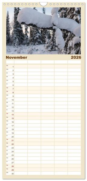 Produktbild: Familienplaner 2026 - Heimat der Samen mit 5 Spalten (Wandkalender, 21 x 45 cm) CALVENDO