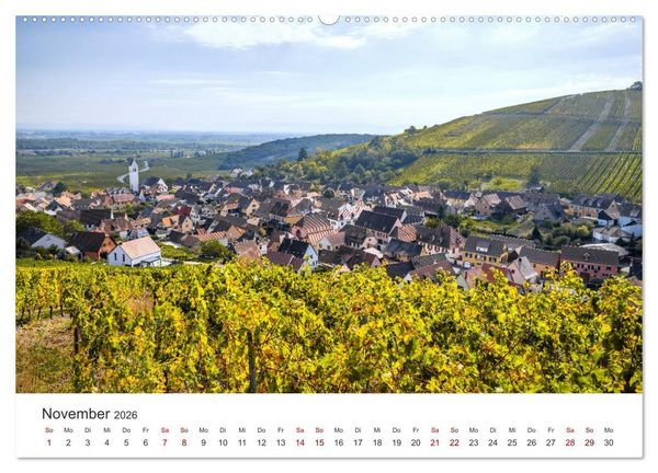 Produktbild: Els&auml;sser Weinstra&szlig;e, malerische D&ouml;rfer in idyllischer Landschaft (Wandkalender 2026 DIN A2 quer), CALVENDO Monatskalender