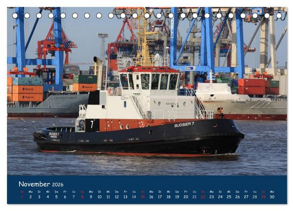 Produktbild: Schlepper im Hamburger Hafen (Tischkalender 2026 DIN A5 quer), CALVENDO Monatskalender