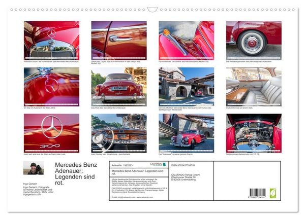 Produktbild: Mercedes Benz Adenauer: Legenden sind rot. (Wandkalender 2026 DIN A2 quer), CALVENDO Monatskalender