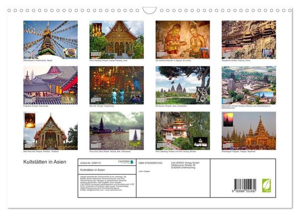 Produktbild: Kultst&auml;tten in Asien (Wandkalender 2027 DIN A3 quer), CALVENDO Monatskalender