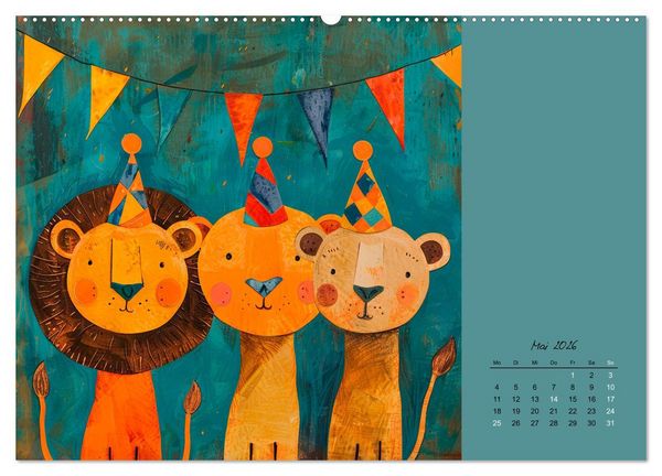 Produktbild: Wenn Tiere feiern (Wandkalender 2026 DIN A2 quer), CALVENDO Monatskalender