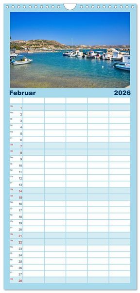 Produktbild: Familienplaner 2026 - Kos - zauberhafte Insel des Dodekanes mit 5 Spalten (Wandkalender, 21 x 45 cm) CALVENDO