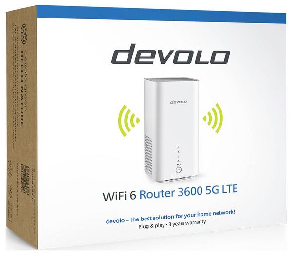 Produktbild: Devolo WiFi 6 Router 3600 5G LTE WLAN-Router mit LTE Integriertes Modem: 5G, LTE 5GHz, 2.4GHz