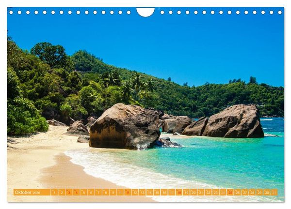 Produktbild: Seychellen - Die sch&ouml;nsten Str&auml;nde (Wandkalender 2026 DIN A4 quer), CALVENDO Monatskalender