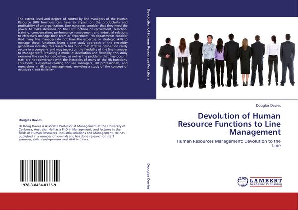 Produktbild: Devolution of Human Resource Functions to Line Management