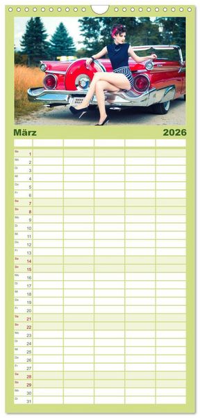 Produktbild: Familienplaner 2026 - Rockabilly - Back to the 50s mit 5 Spalten (Wandkalender, 21 x 45 cm) CALVENDO