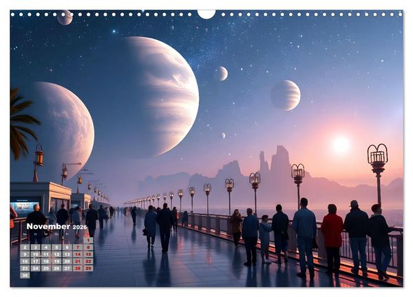 Produktbild: Sterne und Planeten im Blick (Wandkalender 2026 DIN A3 quer), CALVENDO Monatskalender