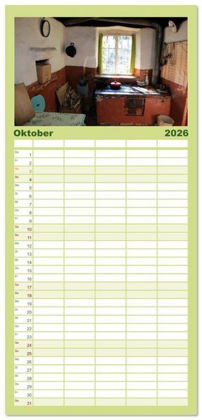 Produktbild: Familienplaner 2026 - Ultental Wundersch&ouml;ne alte Bauernh&auml;user mit 5 Spalten (Wandkalender, 21 x 45 cm) CALVENDO