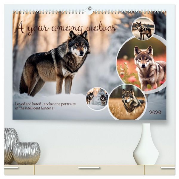 Produktbild: A year among wolves (High Quality Premium Wall Calendar 2026 DIN A2 landscape),CALVENDO 12 Month Wall Calendar
