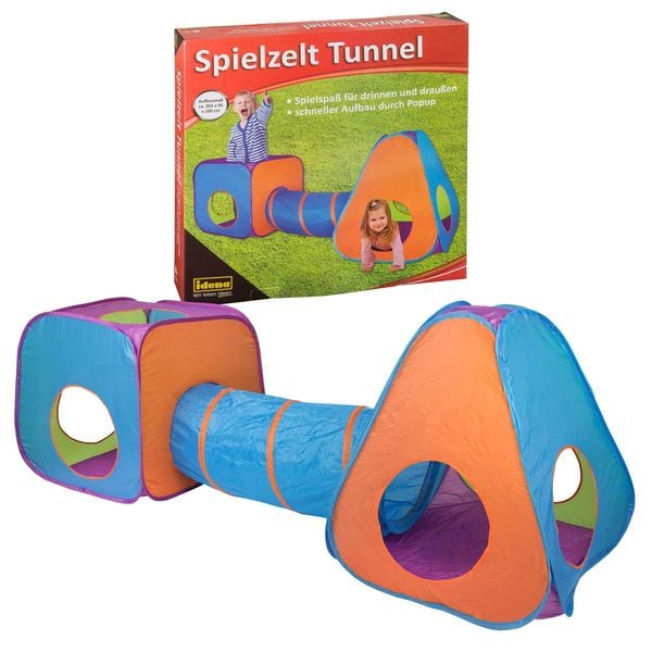 Idena Spielzelt Tunnel für Kinder 265x95x100cm