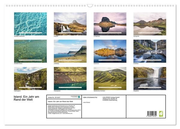Produktbild: Island. Ein Jahr am Rand der Welt (Wandkalender 2027 DIN A2 quer), CALVENDO Monatskalender