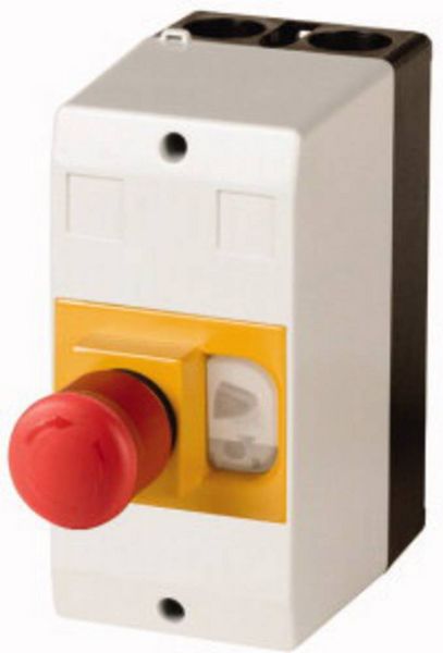Eaton CI-PKZ01-PVT 281406 Leergehäuse Aufbau, mit NOT-Aus-Schalter (L x B x H) 80 x 97 x 160 mm Grau, Gelb, Rot, Schwarz 1 St.