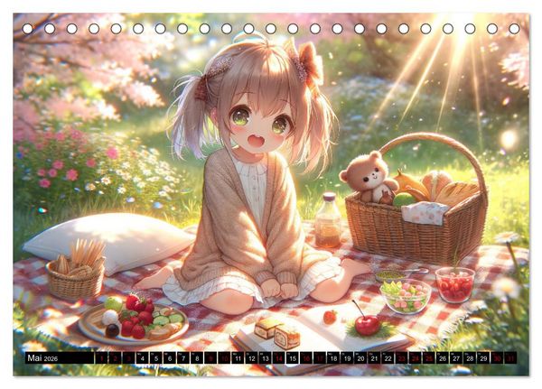 Produktbild: Anime Seasons: Ein Kalender voller lebendiger Manga-Szenen (Tischkalender 2026 DIN A5 quer), CALVENDO Monatskalender