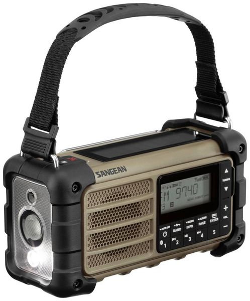 Produktbild: Sangean MMR-99 FM Desert Outdoorradio UKW Notfallradio, Bluetooth&reg; Solarpanel, spritzwassergesch&uuml;tzt, staubdicht, Taschenlampe Braun