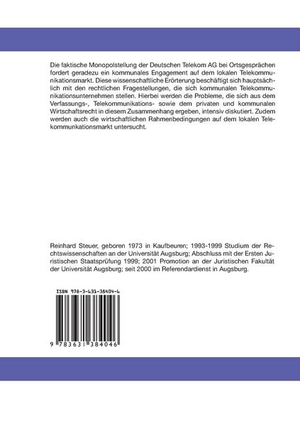 Produktbild: Die Kommune als Telekommunikationsunternehmer