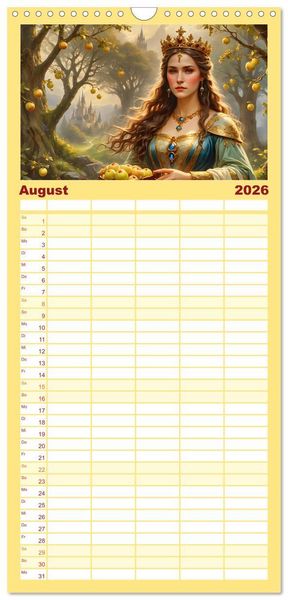 Produktbild: Familienplaner 2026 - Unsterbliche Mythen des Nordens mit 5 Spalten (Wandkalender, 21 x 45 cm) CALVENDO