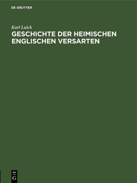 Produktbild: Geschichte der heimischen englischen Versarten