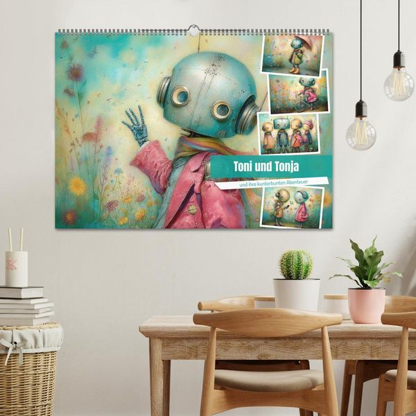 Produktbild: Toni und Tonja und ihre kunterbunten Abenteuer (Wandkalender 2026 DIN A2 quer), CALVENDO Monatskalender