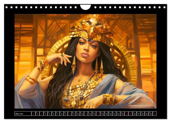 Produktbild: &Auml;gyptische K&ouml;niginnen und G&ouml;tter. Fantasy-Illustrationen von einem alten Reich (Wandkalender 2026 DIN A4 quer), CALVENDO Monatskalender